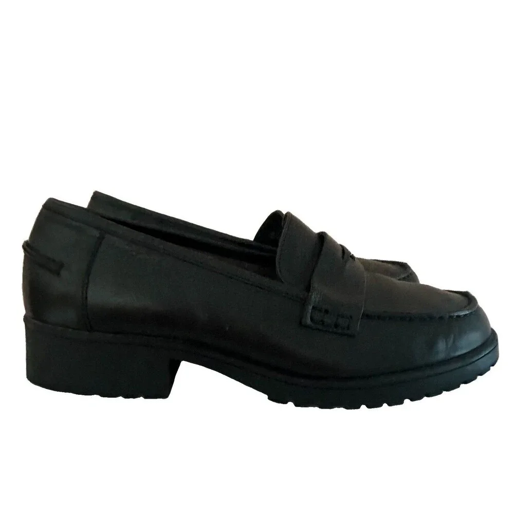 Vintage Y2K Aerosoles Leather Penny Loafers Black Leather 9M